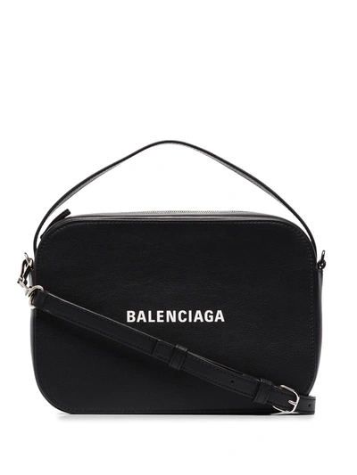 Shop Balenciaga Everyday Leather Camera Bag In Black