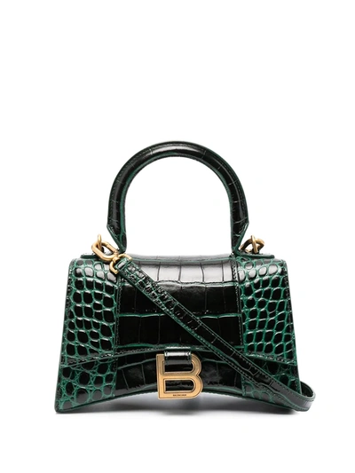 Shop Balenciaga Hourglass Xs Top-handle Bag In Green