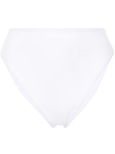 Shop Jade Swim Incline High-waisted Bikini Bottoms In White
