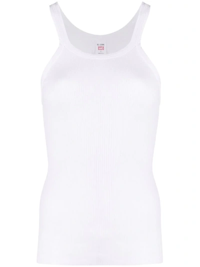 Shop Re/done Crew-neck Tank Top In White