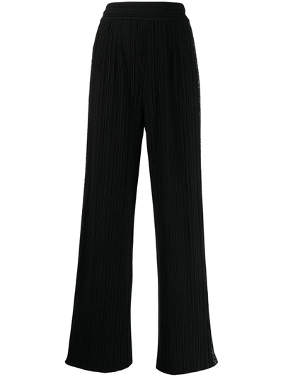 Giorgio Armani High-waisted Pleated Trousers In Schwarz