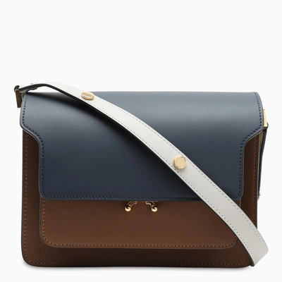 Shop Marni Blue/brown/white Smooth Trunk Bag In Multicolor
