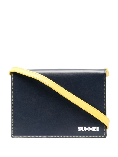 Shop Sunnei Logo Shoulder Bag In Blau
