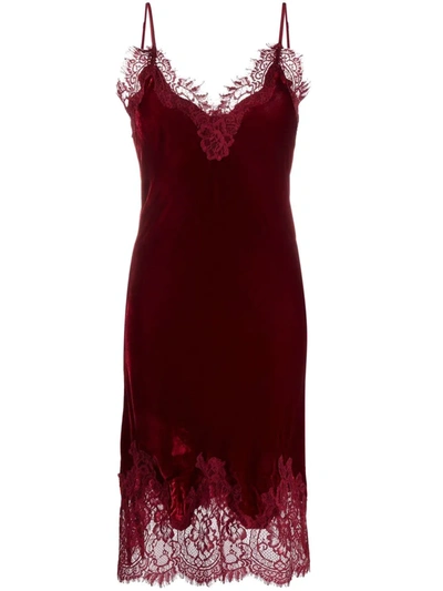 Gold Hawk Red Lace-trim Camisole Dress In Red