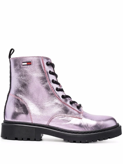 Tommy Hilfiger Metallic-finish Ankle Boots In Pink | ModeSens