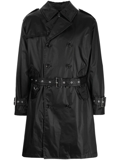 Shop Mastermind Japan Belted Trench Coat In Black