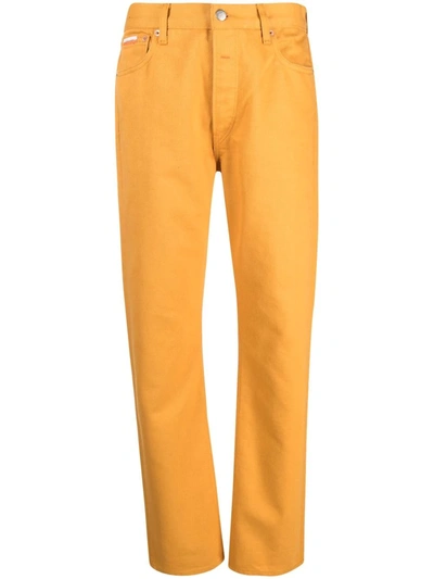 Shop Heron Preston For Calvin Klein Straight Leg Jeans In Orange