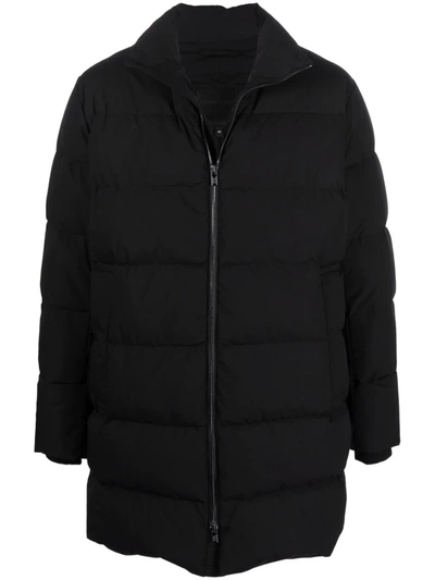 Shop Emporio Armani Quilted Puffer Coat In Schwarz
