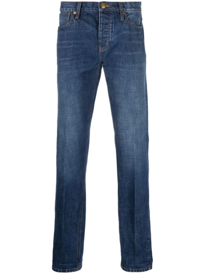 Shop Emporio Armani Straight-leg Jeans In Blau