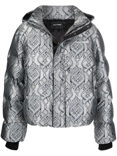 Daily Paper Lotan Metallic Puffer Jacket In Grau | ModeSens