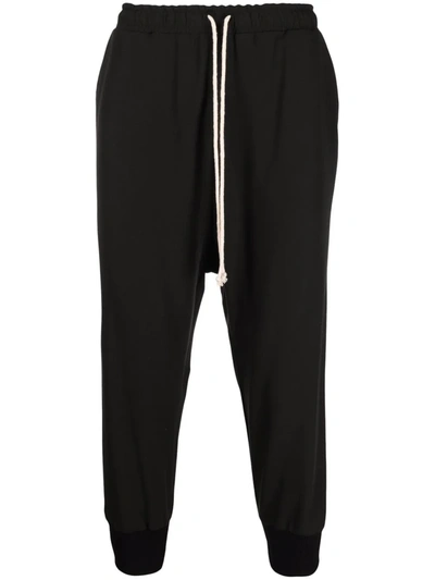 Shop Alchemy Drawstring-waist Cropped Trousers In Schwarz