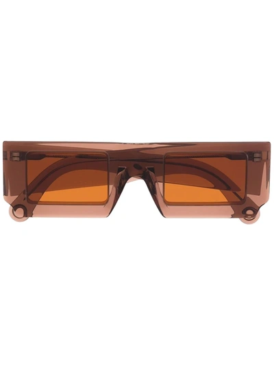 Shop Jacquemus Square Frame Sunglasses In Braun