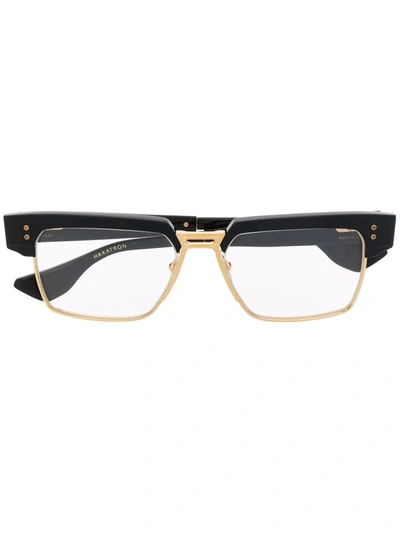 Shop Dita Eyewear Square Frame Glasses In Schwarz