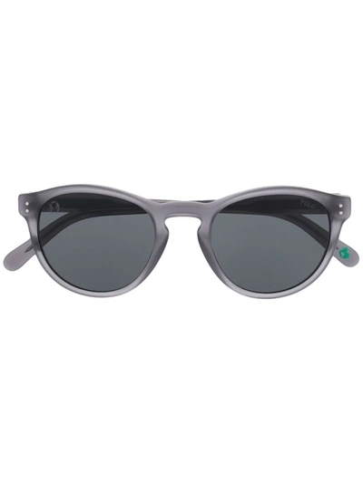 Shop Polo Ralph Lauren Round Frame Sunglasses In Grau