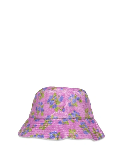 Shop Natasha Zinko Floral Print Terry Hat In Pink