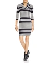 THREE DOTS Stripe Cowl Neck Dress