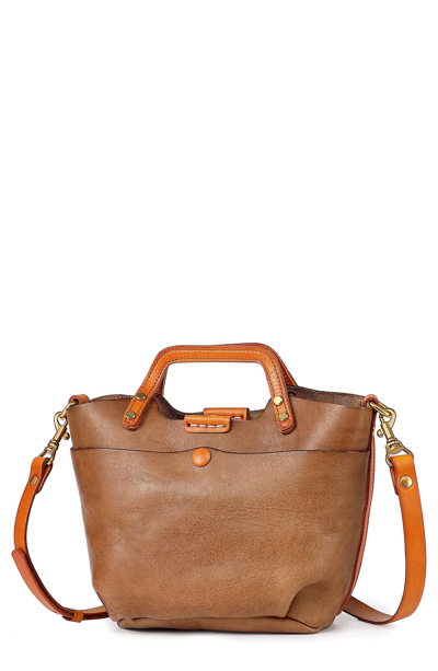 Shop Old Trend Sprout Land Mini Leather Tote In Taupe