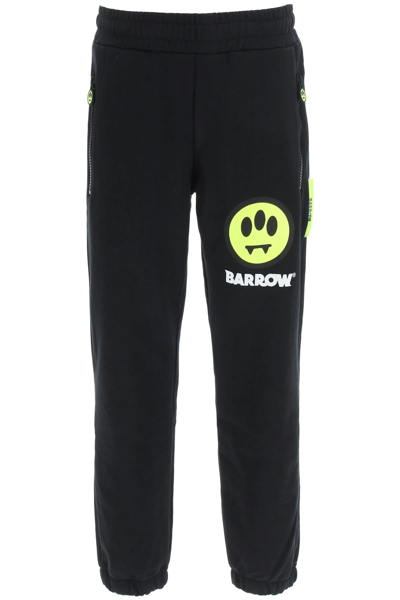 Shop Barrow Cotton Sweatpants In Black,yellow,white