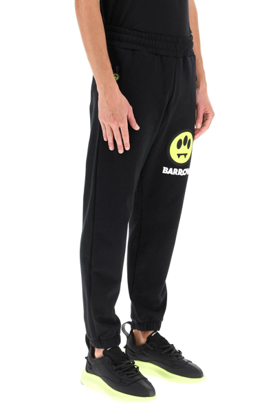 Shop Barrow Cotton Sweatpants In Black,yellow,white