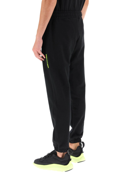 Shop Barrow Cotton Sweatpants In Black,yellow,white