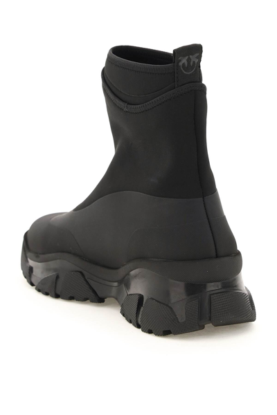 Shop Pinko Trek Rubberized Boots In Black