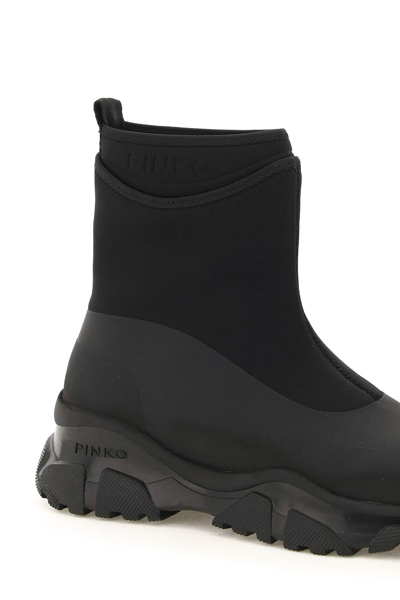 Shop Pinko Trek Rubberized Boots In Black