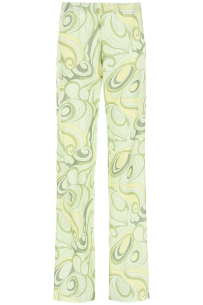 Shop Raf Simons Abstract Printed Pants In Green