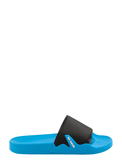 Shop Raf Simons Logo Detailed Slide Sandals In Blue