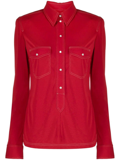 Shop Isabel Marant Red Letty Shirt With Pockets