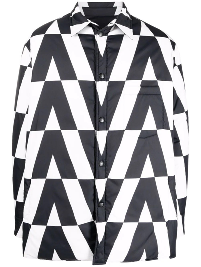 Shop Valentino Optical  Reversible Puffer Jacket In Multicolore