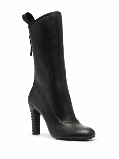 Shop Fendi Women's Black Leather Ankle Boots