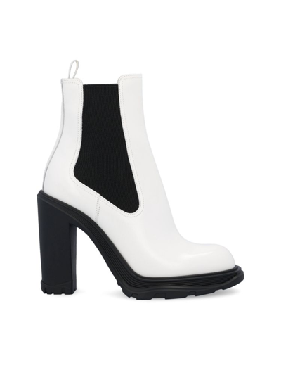 Shop Alexander Mcqueen Women's Beige Other Materials Ankle Boots