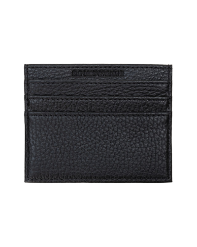 Shop Emporio Armani Men's Black Leather Card Holder