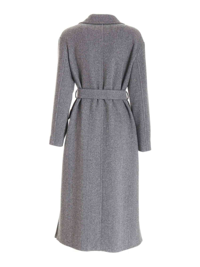 Shop Pinko Women's Grey Wool Coat