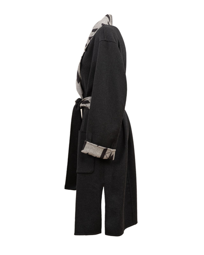 Shop Karl Lagerfeld Women's Black Wool Coat