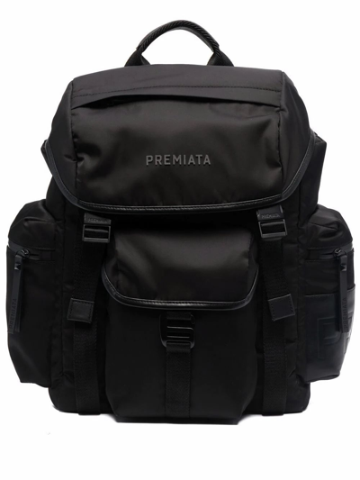 Premiata Versatile Backpack With Multiple Zippered Pockets In Black