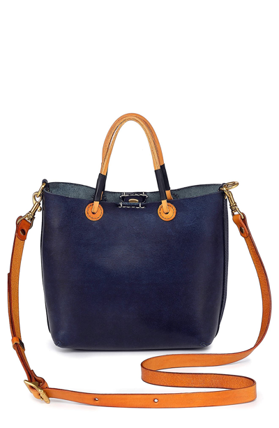 Shop Old Trend Outwest Mini Leather Tote In Navy