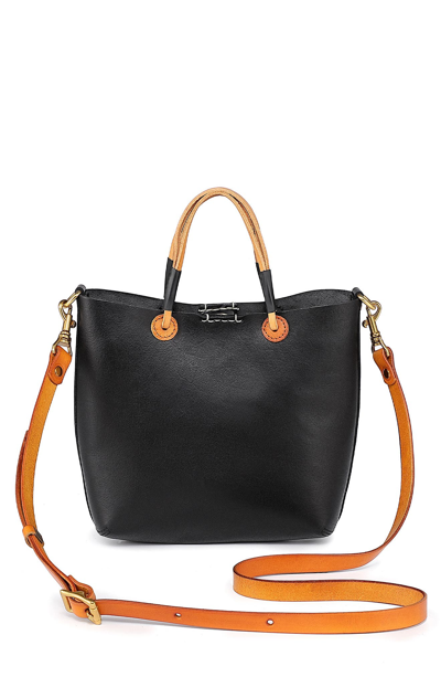 Shop Old Trend Outwest Mini Leather Tote In Black