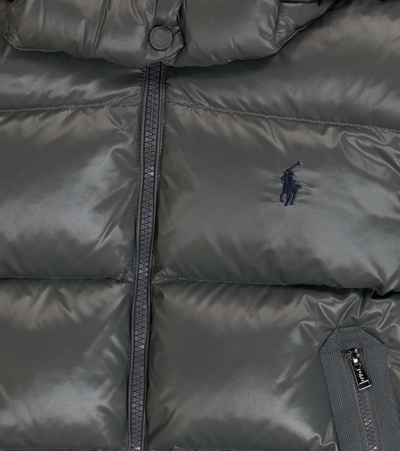 Shop Polo Ralph Lauren Logo-detailed Puffer Jacket In Grey