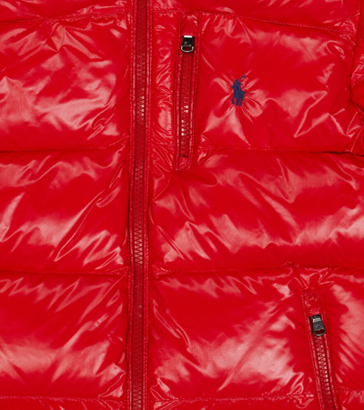 Shop Polo Ralph Lauren Down Jacket In Rl 2000 Red Glossy