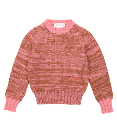 Shop Victoria Beckham X The Woolmark Company Wool Sweater In Pink/camel
