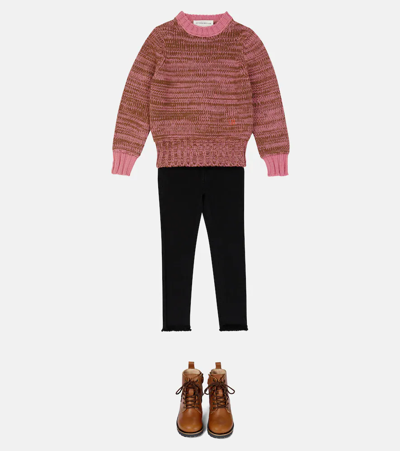 Shop Victoria Beckham X The Woolmark Company Wool Sweater In Pink/camel