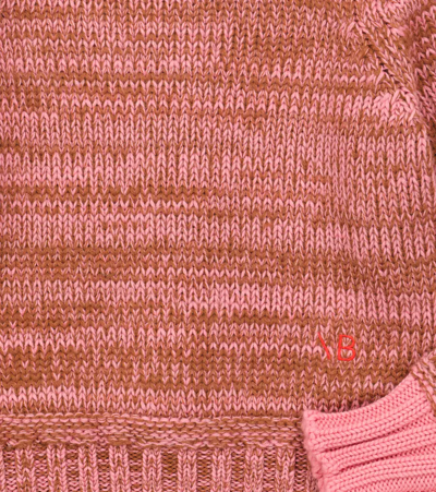 Shop Victoria Beckham X The Woolmark Company Wool Sweater In Pink/camel