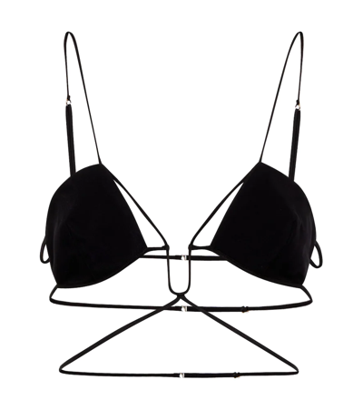 Nensi Dojaka Stretch Gabardine Angular Bra In Black
