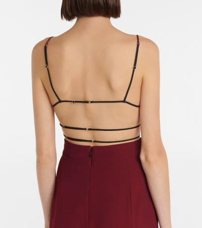 Nensi Dojaka Stretch Gabardine Angular Bra In Fuchsia