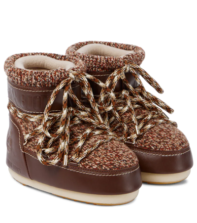 Chloé Brown Moon Boot Edition Knit Snow Boots | ModeSens