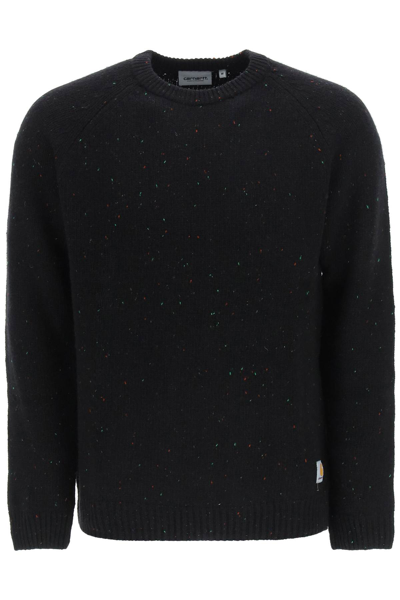 Shop Carhartt Anglistic Sweater In Speckled Black (black)