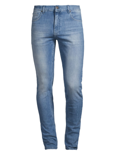Shop Isaia Men's Skinny Jeans In Blue Indigo