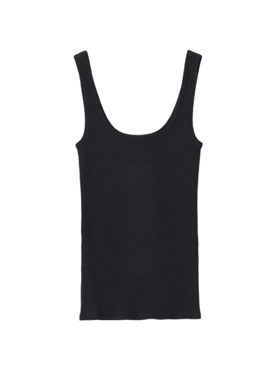 Shop Rag & Bone Women's The Essential Rib-knit Tank Top In Black