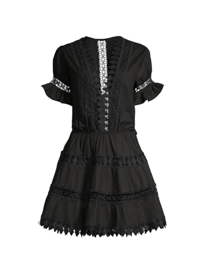 Shop Peixoto Women's Ora Embroidered Mini Dress In Black